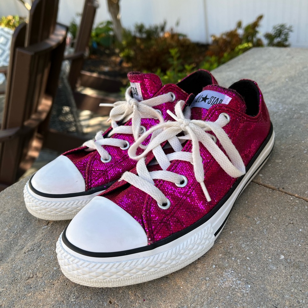 Pink Sequin Converse Girls